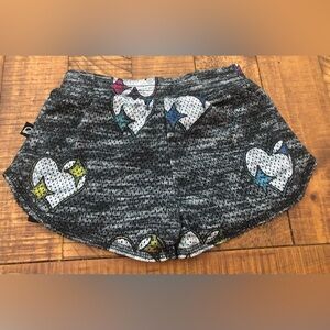 NWT Terez Mesh Grey Shorts with Rainbows - Size M / 10-12